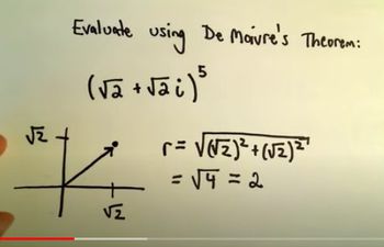 DeMoivre's Theorem: Raising a Complex Number to a Power, Ex 3