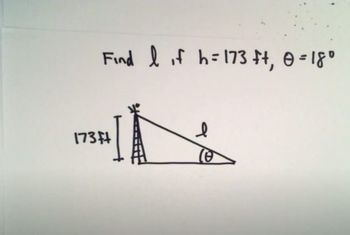 Basic Trigonometry Word Problem Using Right Triangle