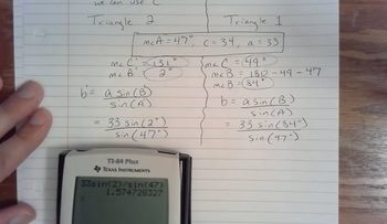 Law of Sines - SSA - Two Triangles