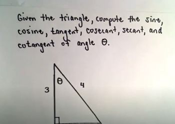 All the Trigonometric Values Given a Right Triangle