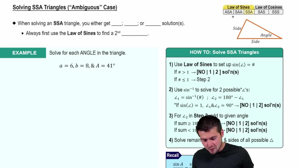 Solving SSA Triangles ("Ambiguous" Case)