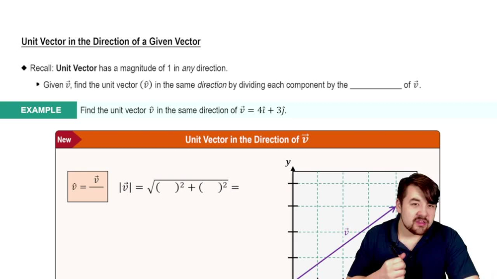 Unit Vector in the Direction of a Given Vector