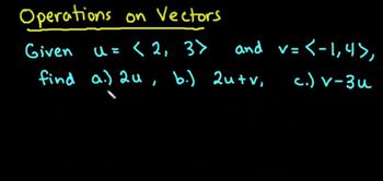 Operations on Vectors