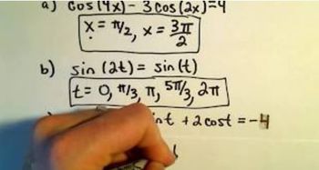 Using Double Angle Identities to Solve Equations, Example 3