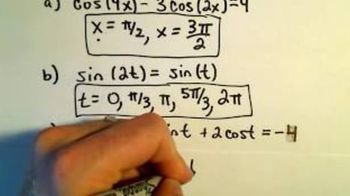 Using Double Angle Identities to Solve Equations, Example 3