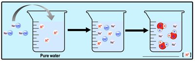 Addition of base to water
