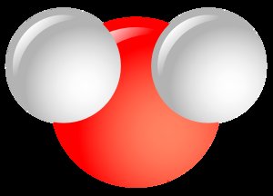 Ball-and-stick model of water molecule