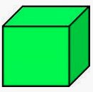 Green cube representing shape as a physical property